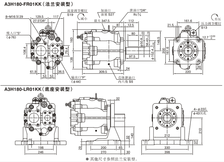 油研A3H180-FR01KK（法兰安装型)
