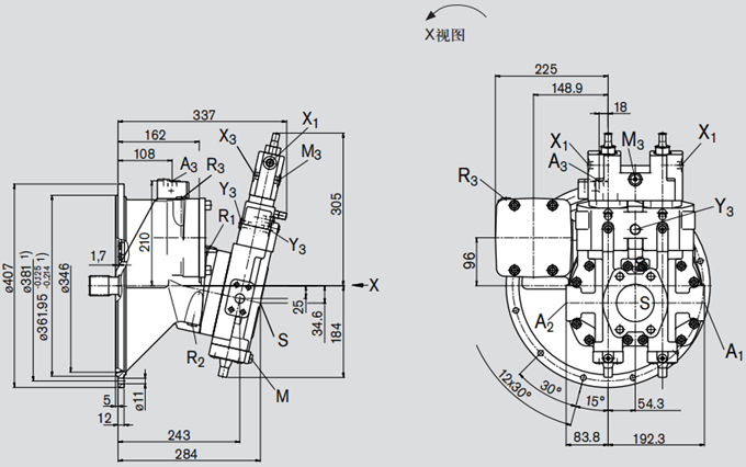 力士乐A8VO55轴向柱塞变量泵尺寸