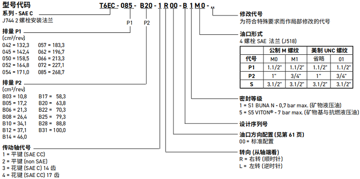 T6EC丹尼逊叶片泵工作参数