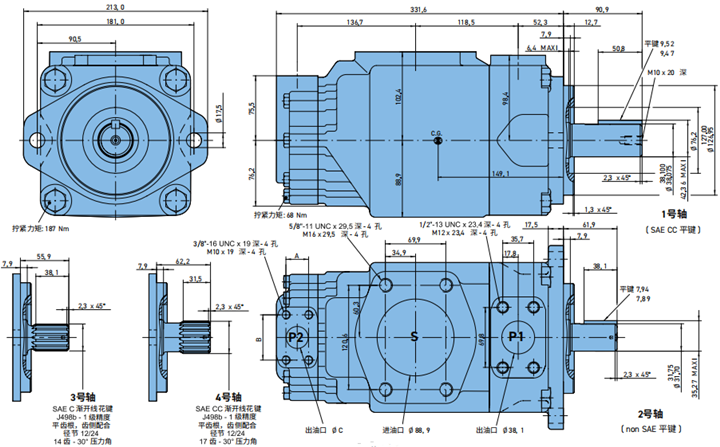 丹尼逊T6EC-085-B20-1R00-B1M0叶片泵安装尺寸