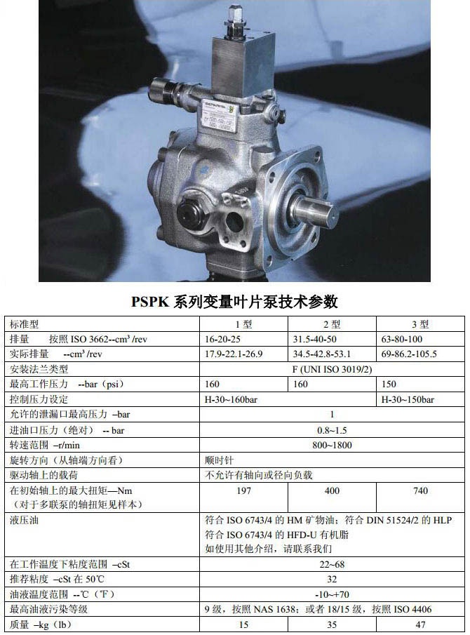 布莱玛PSPK系列变量叶片泵