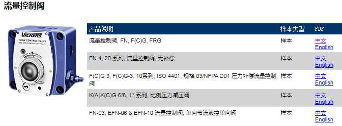 VICKERS流量控制阀